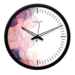 RANDOM White & Purple Round Printed 30.4 cm Analogue Wall Clock image 2