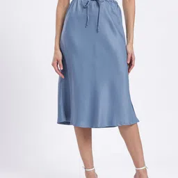 glitchez Crinkled Mid-Rise A-Line Midi Skirt image 4