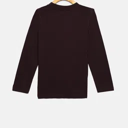 dongli Boys Brown Solid Round Neck T-shirt image 3