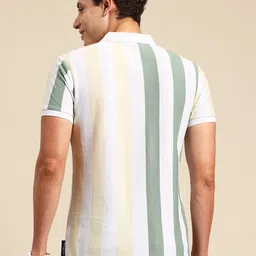 United Colors of Benetton Striped Polo Collar Pure Cotton T-shirt image 5