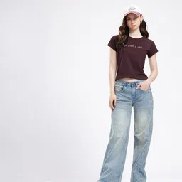 glitchez Street Cool Typography Printed Cropped T-shirt image 2