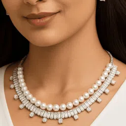 Nui Artificial Stone-Studded & Pearls Beaded Jewellery Set-picture-30
