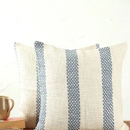 House This Blue & Off White Set of 2 Striped Square Cushion Covers-picture-29