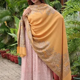 THE SHAWL STUDIO Ethnic Motifs Woven Design Elephant Border Resham Kani Shawl image 3