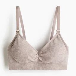 H&M MAMA Seamless Padded Cotton-Blend Nursing Bra image 3