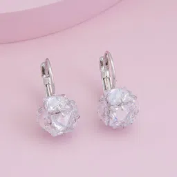 Kushal's Fashion Jewellery Rhodium-Plated Party Trendy Zircon Classic Hoop Earrings-picture-42