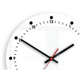 QEZNEF White Solid Geometric Traditional Wall Clock image 4