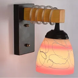 1ST TIME Pink & White Colourblocked Wood Contemporary Rectangle Shaped Wall Lamp image 4