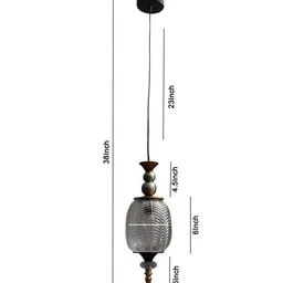 SHREE KALA HOME DECOR Bronze-Toned & Gold-Toned Textured Iron Contemporary Ceiling Lamp image 2