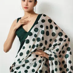 Panzora Polka Dot Poly Chiffon Saree image 4