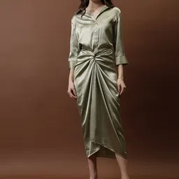 Athena Front Knotting Wrap Midi Skirt image 1