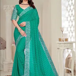 Dori Sequin Embellished Saree with Heavy Embroidered Floral Border-image-80