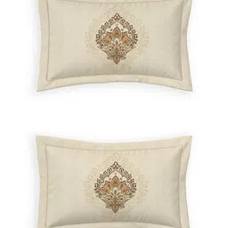 DDecor Yellow & Beige Ethnic Printed 145TC Cotton Double King Bedsheet Set 2.74 m x 2.74 m image 5