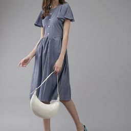 CORSICA Women Checked Flared Sleeves Fit and Flare Dress-picture-39