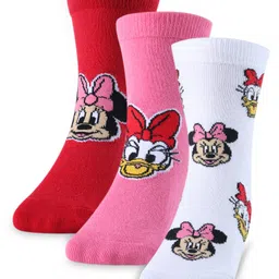 Cute Walk by Babyhug Disney Ankle Length Anti-Bacterial Minnie Mouse Graphics Socks Pack of 3 - Multicolour-picture-17