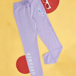 Pantaloons Junior Dreamer Text Printed Cotton  Joggers - Pastel Lilac-picture-16