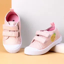 Cute Walk by Babyhug Velcro Closure & Fruit Embroidery Casual Shoes - Pink image 1
