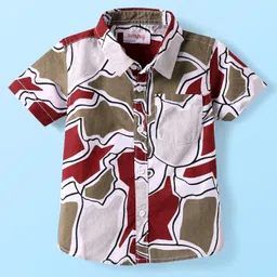 Babyhug Cotton Woven Half Sleeves Printed Shirt - Multicolour-picture-17