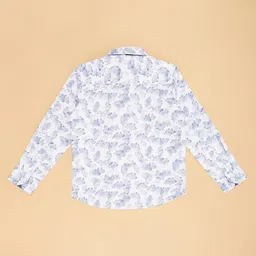 Pantaloons Junior Cotton Full Sleeves Abstract Printed Shirt With Bow - White image 3