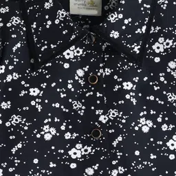 Cherry Crumble By Nitt Hyman Half Sleeves Floral Printed Top - Black & White image 4