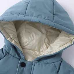 Kookie Kids Full Raglan Sleeves Hooded Padded Jacket - Blue image 3