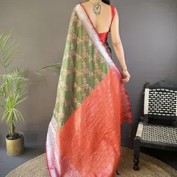 Mameraa Woven Design Zari Handloom Kanjeevaram Saree image 3