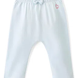 Babyoye Interlock 100% Cotton Knit Full Length Diaper Leggings  Polka Dot & Kitten Print Pack of 2  -  Pink & Blue image 4