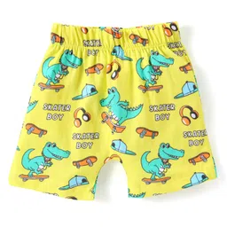 Babyhug Cotton Knit Half Sleeves Night Suit Dino Print - Green image 4