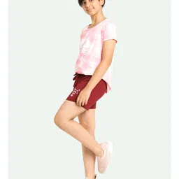 Ariel Cotton Knit Pack Of 3 Whale & Little Star Text Printed Shorts - Yellow Maroon & Peach image 5