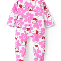 Babyhug Disney Cotton Knit Full Sleeves Sleepsuit With Winnie The Pooh Print Pack Of 2 - Multicolor image 5