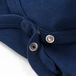 Babyhug 100% Cotton Knit Full Raglan Sleeves  Onesie with Lion Print - Navy Blue image 5