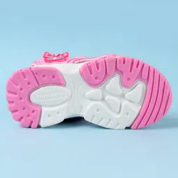 Cute Walk by Babyhug Velcro Closure Sandals with Butterfly Applique - Pink image 5