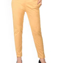 SRISARAS Women Slim Fit Mid-Rise Cotton Trousers-image-4