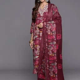 AADVIKA Women Floral Printed Kurta with Trousers & Dupatta-image-47