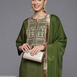 Varanga Floral Embroidered Regular Kurta with Trousers & With Dupatta-picture-46