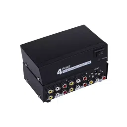 MaK World RCA 1 Input & 4 Output 4 Way Audio Video AMP Splitter Black-picture-26