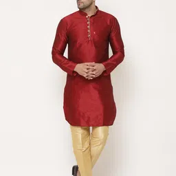 B BEN Men Maroon Kurta Sets-picture-31