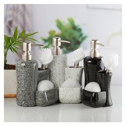Kookee Ceramic Soap Dispenser handwash Pump for Bathroom-  set of 3-picture-3