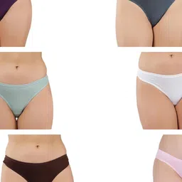 ORLIZEA Pack of 6 Women Low-Rise Cotton Blend Thongs-picture-33