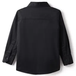 Ruff Twill Woven Full Sleeves Solid Colour Shirt - Black image 2