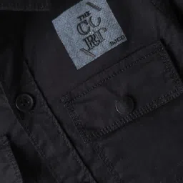 Ruff Twill Woven Full Sleeves Solid Colour Shirt - Black image 3