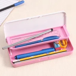 fab n funky Double Layer Pencil Box With Mouse Face - Pink image 4