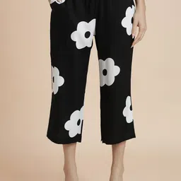 BLACK & BLAH BLAH Floral Printed Shirt Collar Straight Kurta With Trousers image 2