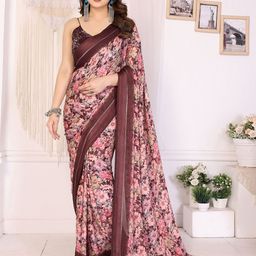 Mitera Maroon Designer Chiffon Printed Saree-picture-2