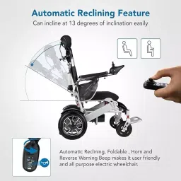 Everactiv by HCAH Aluminium Automatic Reclining Power Wheel Chair, Load Capacity 120 Kg, EEW101 image 3