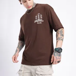 glitchez Men Printed Drop-Shoulder Sleeves Oversized T-shirt image 5