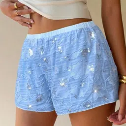 LULU & SKY Women Embellished Low-Rise fwd Technology Shorts image 3