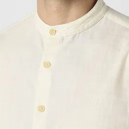 VAN HEUSEN DENIM LABS Slim Fit Band Collar Pure Cotton Opaque Shirt image 5