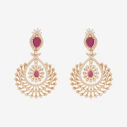 Kushal's Fashion Jewellery Gold-Plated Teardrop Shaped Drop Earrings image 2