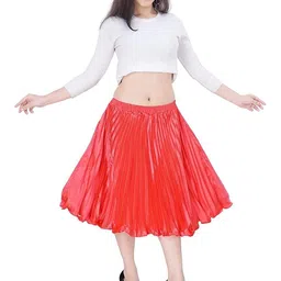 BAESD Women Solid A-Line Knee Length Accordion Pleats Skirts-picture-35